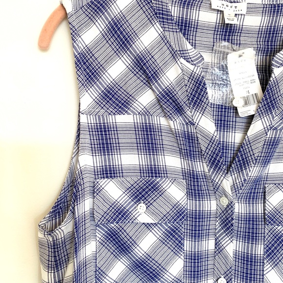 NWT Soft Joie Noraha Blue+White Plaid Dress - Picture 8 of 8